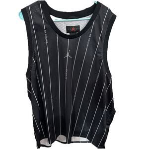NIKE JORDAN ESSENTIALS AOP TANK JERSEY SHIRT MENS BLACK 3XL {Cab4}